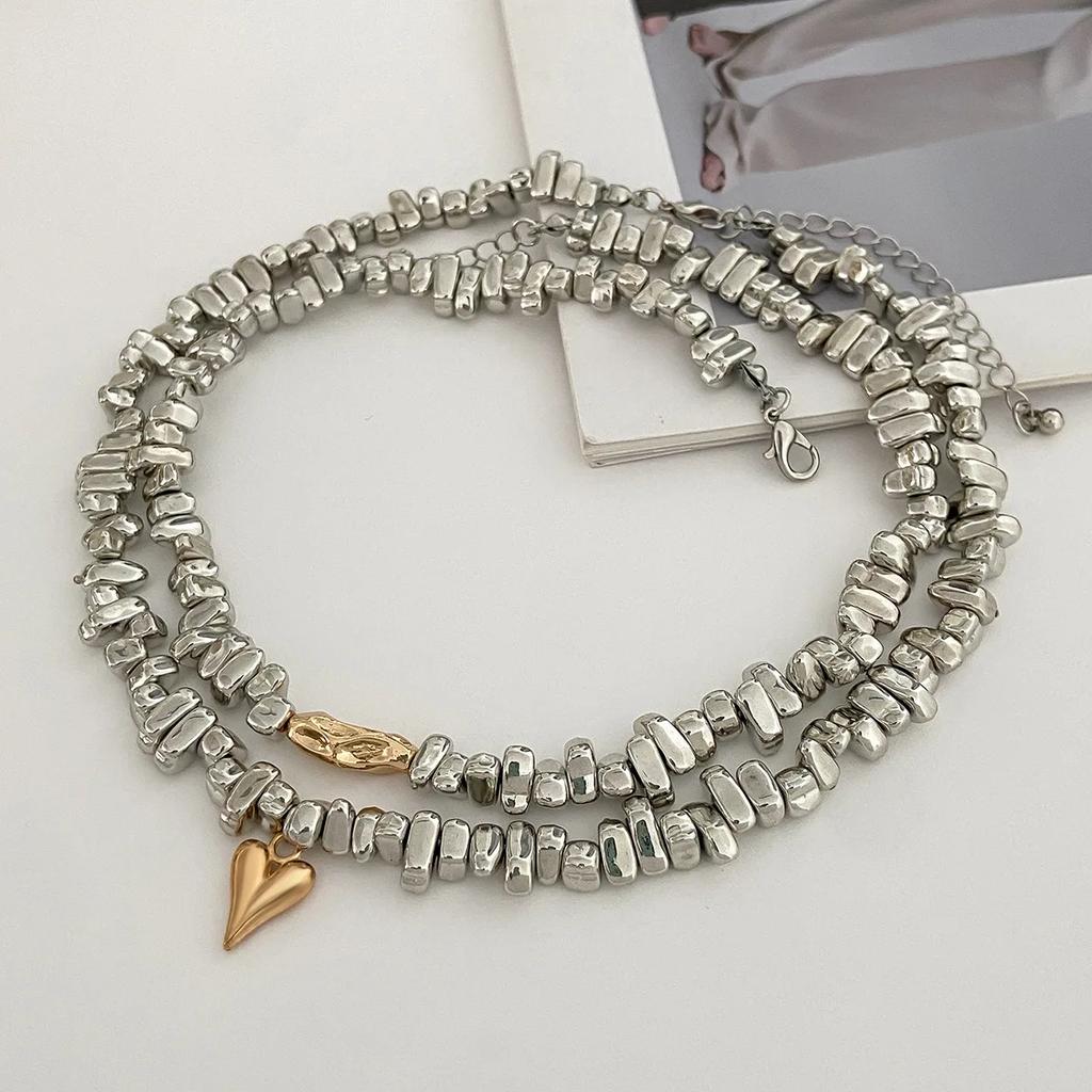 Nové Vintage CCB Korálky Nepravidelnost Jedinečný Design Srdíčkový Přívěsek Náhrdelník Sady pro Ženy Módní Náhrdelník Šperky Svátek