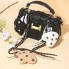 Fashion Lamb Wool love Plush Keychain Cute Heart Shaped Pendant Braided Rope Chain Elegant Girl Backpack Key Jewelry Accessoriy