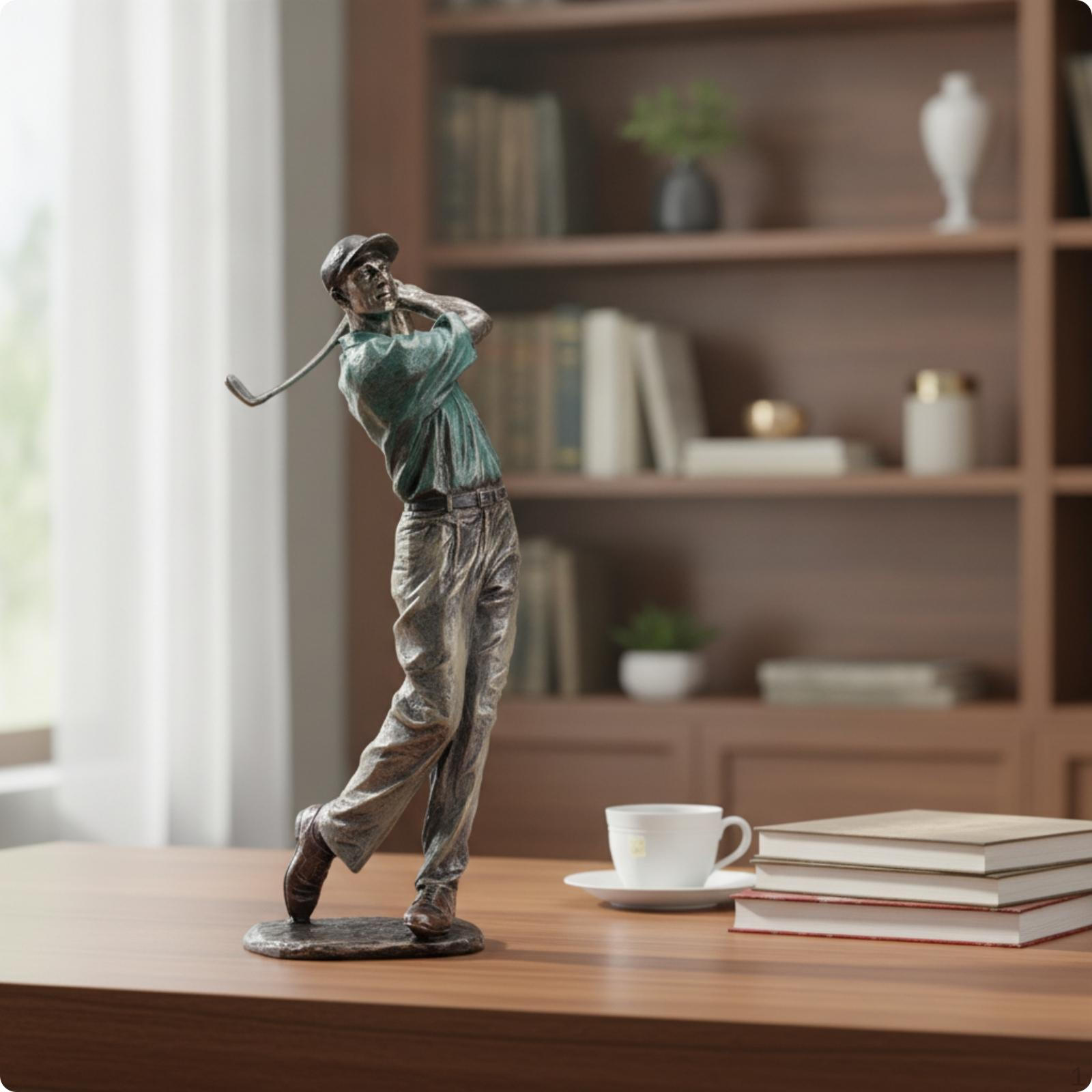 Golfera Skulptūra Sveķu Golfa Statuja Galda