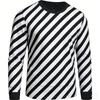 Men's T-Shirt Comfortable Spring Striped Pattern Long Sleeve 3D Digital Printing Fashionable Clothing Casual
