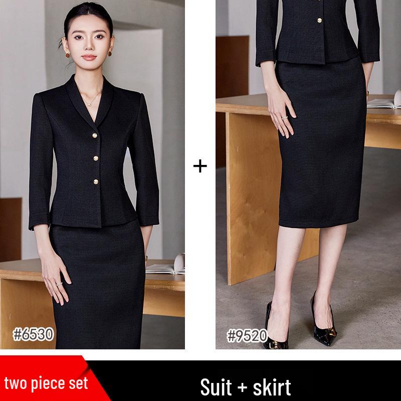 Women's Professional Slim Fit Suit Set for Hotel Front Desk & Customer Service