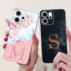 For Oppo Reno 14F CPH2743 Case For Oppo Reno14 F Cover Transparent Luxury A-Z Letters Fashion Flowers Crown Soft Bumper Casing