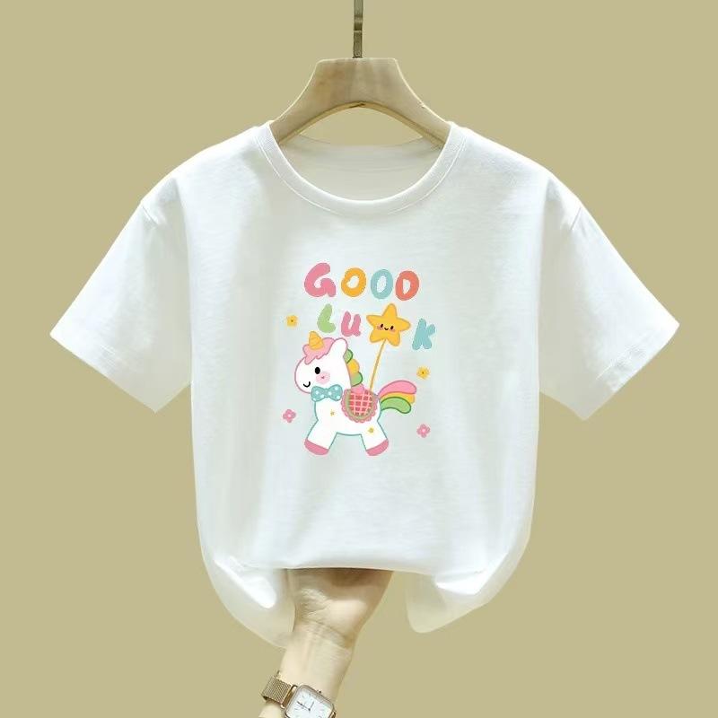 Girls Pink Cotton Short Sleeve T Shirt Cute Sweet Stylish Fashion Top
