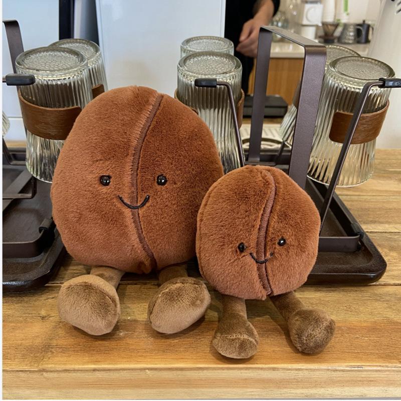 Creative Simulation Coffee Bean Doll Plush Toy Brown Coffee Bean Doll Children Accompany Comfort Puppet Doll