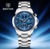 BENYAR Premium Trendy Luxury Men's Quartz Watch Urban Elite Grace Stainless Steel Watch Hardlex Calendar 50m Dive Luminous Watch