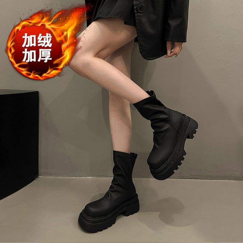 Brown short boots children's 2025 spring and autumn new small thick-soled thin short boots single boots black Martin boots