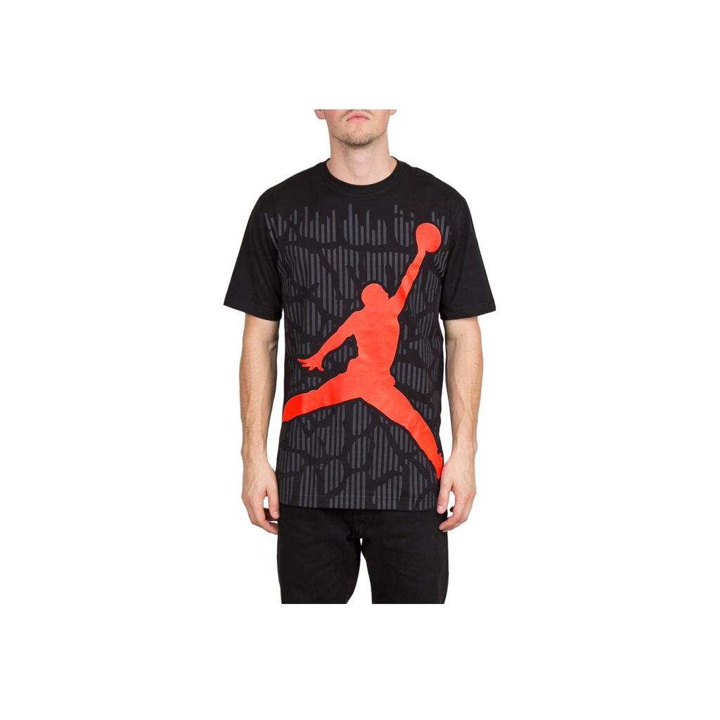 Jordan Aj Xx9 Jumpman Stripe Pattern Print Crew Neck Short Sleeve T-shirt Men Tops Black 678360-011
