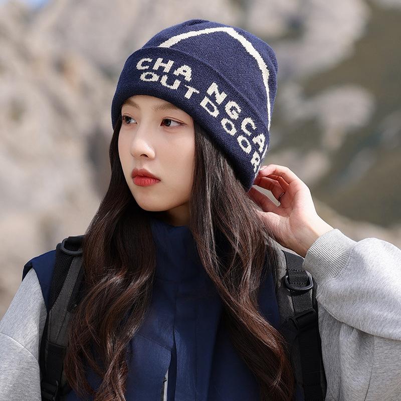 Knitted Hat for Women in Autumn and Winter Japanese Style Warm Ear Protection Woolen Hat for Mountain Climbing Small Baotou Cold Hat