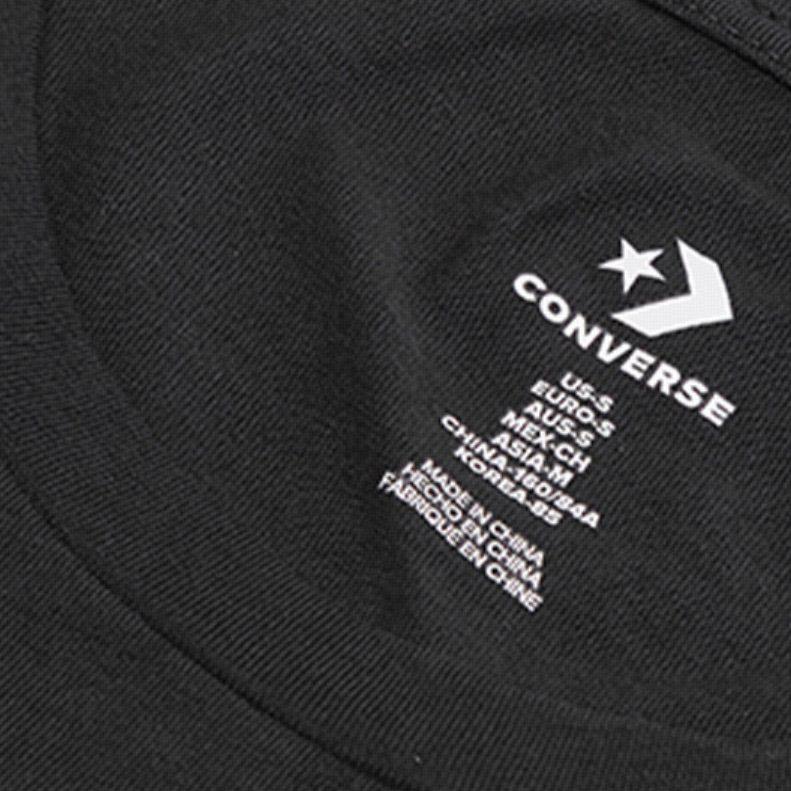 Converse T Shirts Women's Black Crew Neck Moderate Straight Fit 10017396-A01