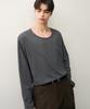 DRAW FIT Silket Cotton U-Neck Long Sleeve T-Shirt [M.Charcoal]