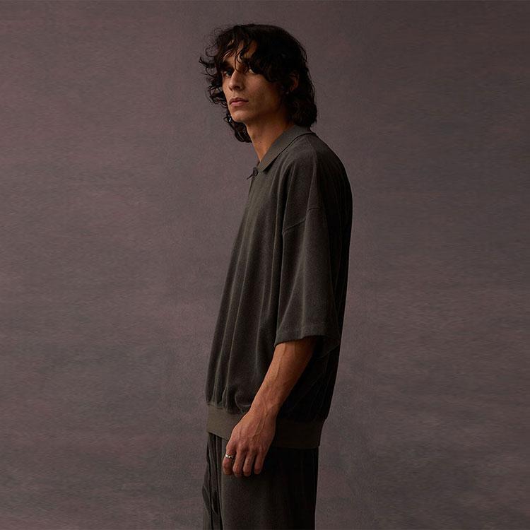 Fear of God Essentials Terry Polo Off Black Men Tops 125BT224050F