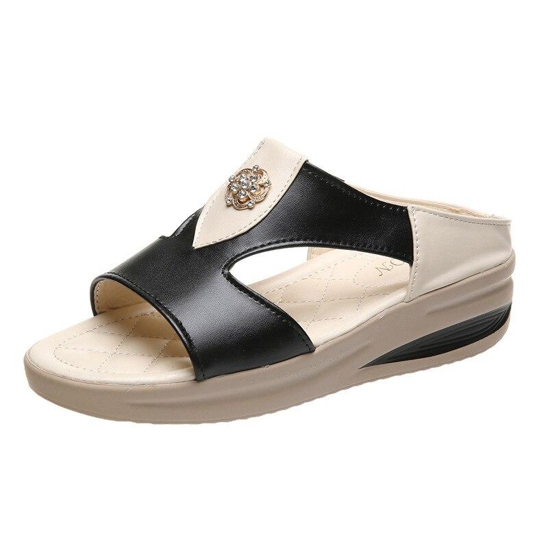 Letní móda Dámy Sandály na klínu Pláž Neformální Ženy Boty s otevřenou špičkou se silnou podrážkou Dámské Smíšené barvy Sandály