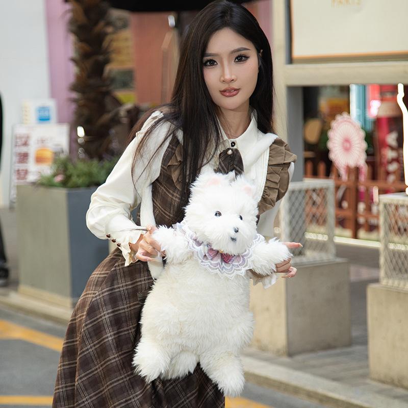 Cute Stuffed Cat Doll Backpack Animal Shaped Plush Cat Backpack Children School Bag Simulated Cat Backpack Birthday Gifts