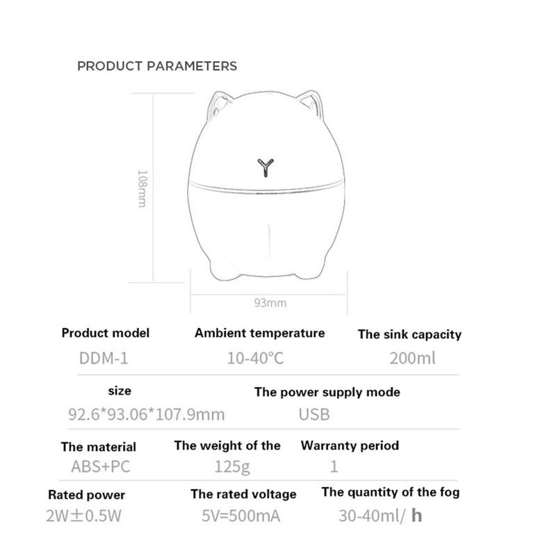 Cute Cat Cute Pet Humidifier USB Mini Desktop Home Small Aromatherapy Car Humidifier