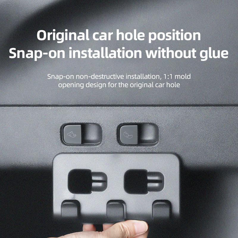 For Tesla Model Y Rear Trunk Hook Seat Button Car Cargo Grocery Shopping Bag Holder Umbrella Hanger Storage Car Interior Holder