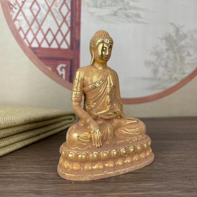 Reines Messing Tausend Buddhas auf Lotos sitzend Kupfer Amitabha Medizin Shakyamuni Buddha Statue Ornam