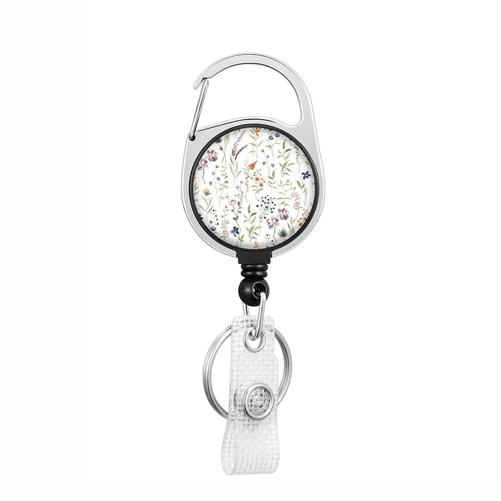 Plant Flowers Clip Lanyards ID Badge Holder Porta Credencial Lanyards Keychain Badge Reel Nurse Retractable Wholesale