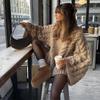 European & American 2024 Women’s Retro Knit Round Neck Solid Color Plus Size Casual Sweater