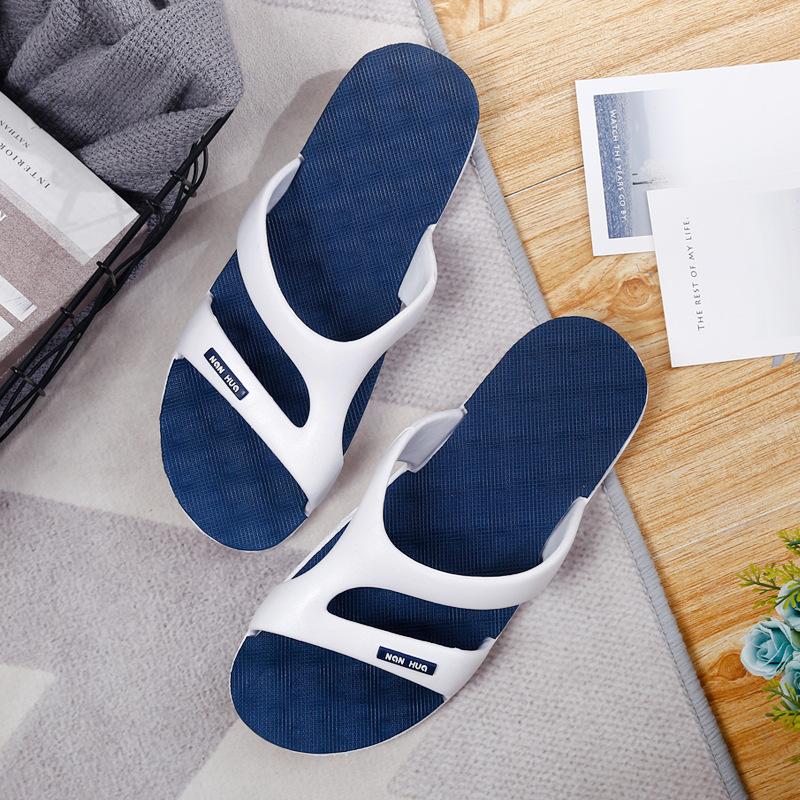 New Men Slippers Summer Slides Breathable Cool Beach Shoes Flip Flops Fish Mouth Bone White Men Slippers Lightweight Big Size 46