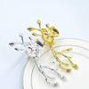 2PCS Gold/Silver Napkin Buckle Luxury Serviette Ring Plum Blossom Napkin Ring  Banquet