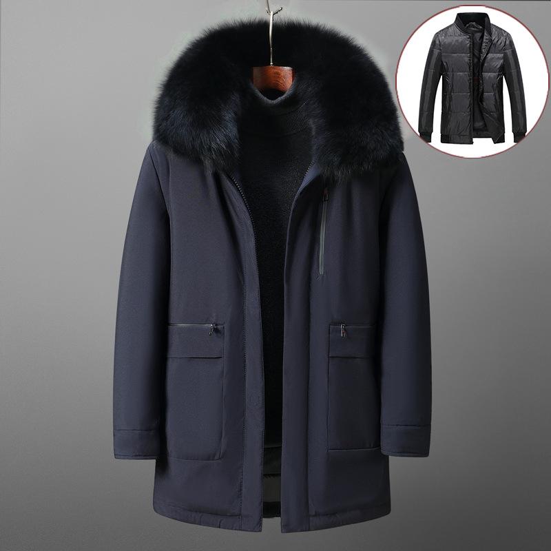 Middle-aged and Elderly Dad's Down Jacket Winter Men's Down Jacket Mid-length Thickened Large Size Jacket Casual Men's Fashion Trend
