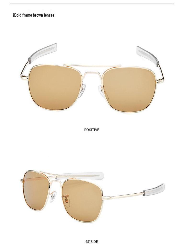 New Stylish European & American AO Men's Metal Square Frame Sunglasses