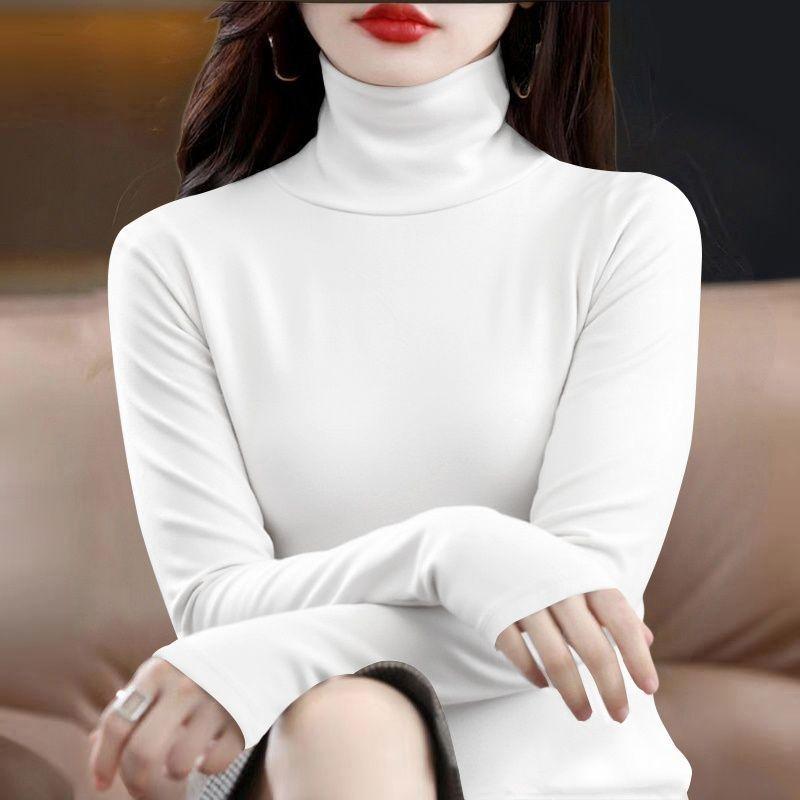 Women's Trendy Bottoming Shirt, High-neck All-match Blouse, Western Style, German Velvet Slimming T-shirt, Long-sleeved Slim Fashion Blouse