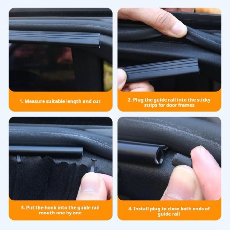 Adjustable Car Sun Shade For Side Window Quick Installation Side Window Curtain Polyester Material Window Sunshade