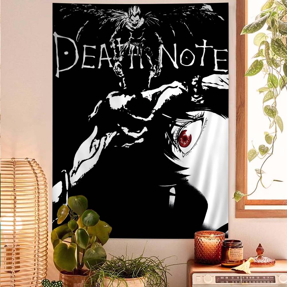 

Death Note Full Character Collage Wall Tapestry Light Yagami Art Edgy Room Decor for Psychological Thriller Anime Fans 74x94cm(29x37in)
