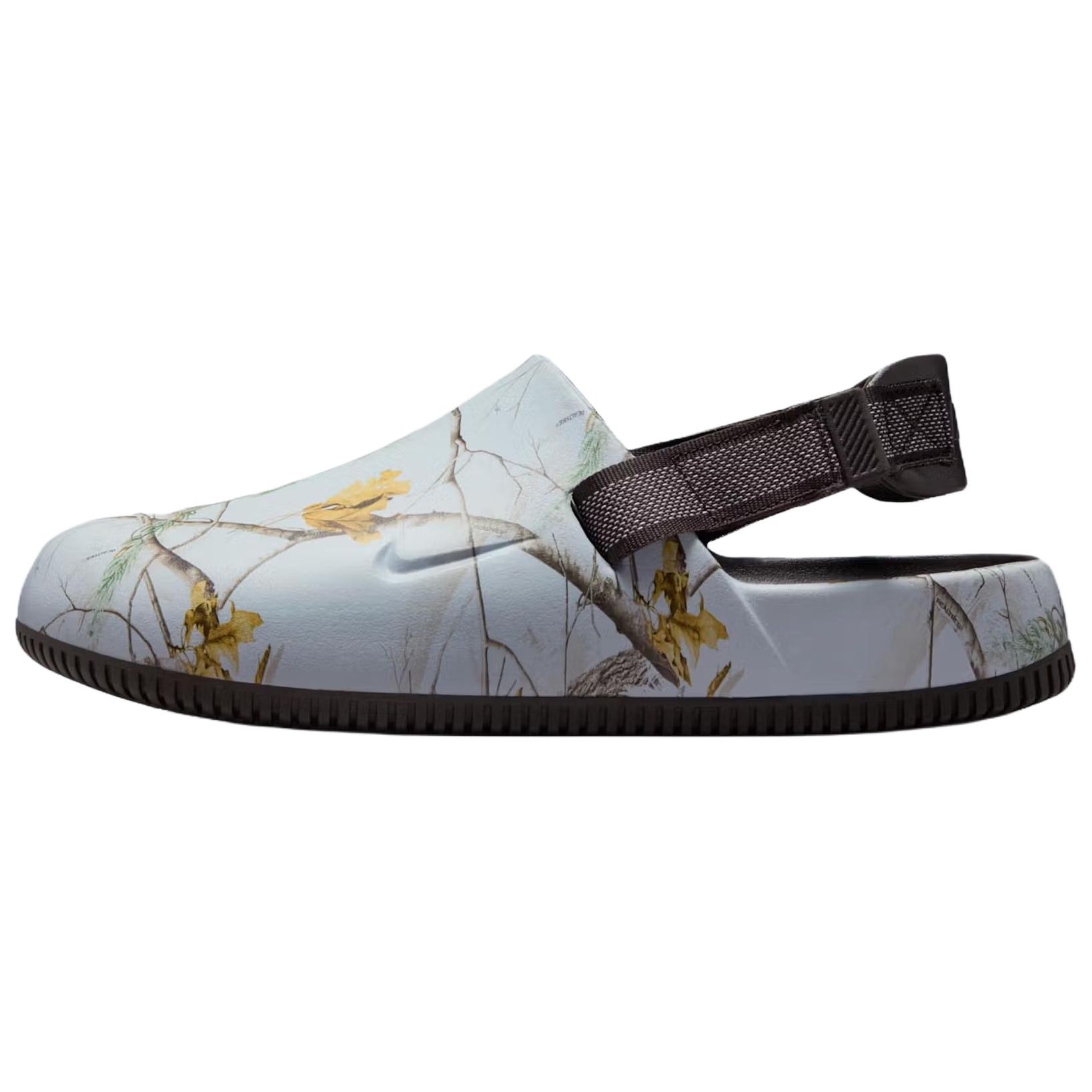 Кроссовки-мюли Realtree x Nike Calm Mule, камуфляж Snow Camo, унисекс, бело-коричневые, IB2455-201 42.5