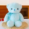 Tied Ribbon Teddy Bear Plush Toy Blue Brown Stuffed Animal Girls Birthday Gift