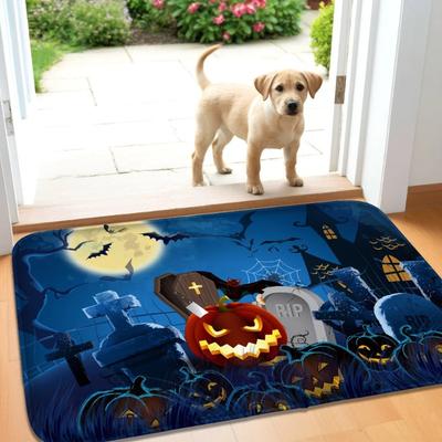 Halloween Horror Kürbis Muster Fußmatten für Innen- und Außendekoration Fußmatte Schlafzimmer Wohnzimmer Kleiner Teppich Badezimmermatte