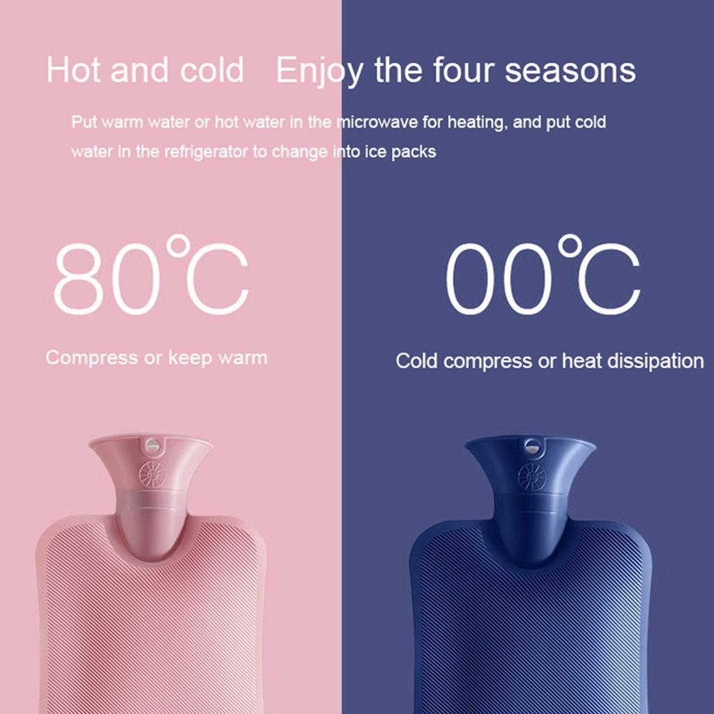 Hot Water Bottle with Cover 1L Large Classical Hot Water Bag for Pains Relief Neck & Shoulders Feet Warm Great Gift
