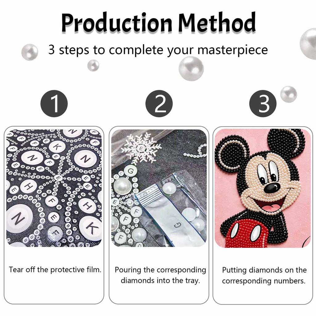 Disney Mickey Mouse pearl painting handmade diy pearl art painting simple living room hanging painting decoration