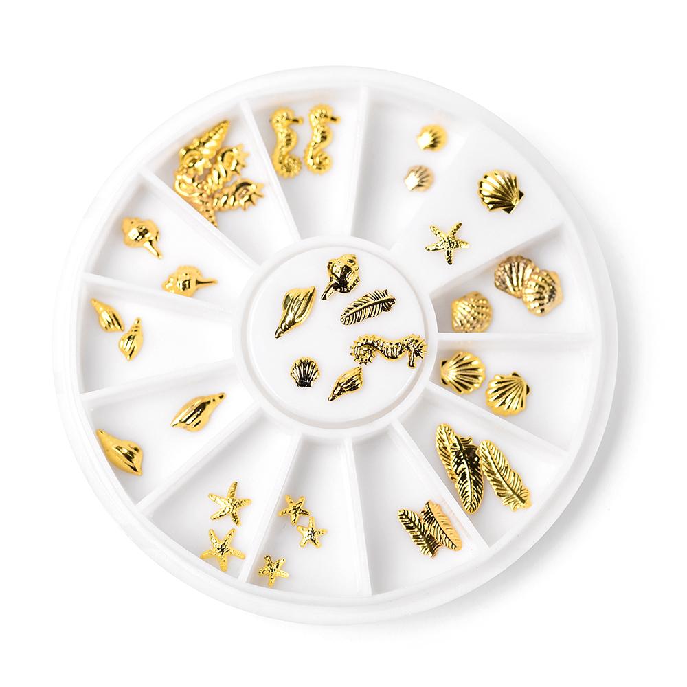 kads Seria Ocean Nit din aliaj de aur și așchie Decorații de alegere Unelte de stil pentru manichiură Frumusețe pentru unghii Decorație artistică cu stras