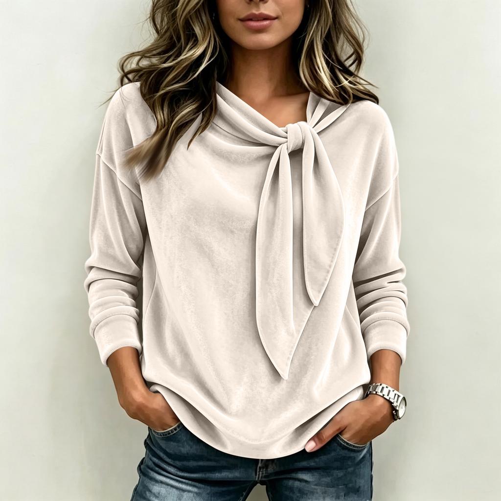 Women's Velvet Blouse with Color Casual Top for Everyday Wear