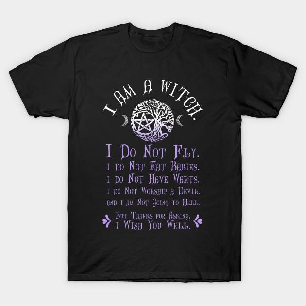 Men Black Print T-shirt Super Large TShirt wiccan pagan witch t shirt i am a witch misconcept No-Cut Transfer Paper Print Cotton Tshirt