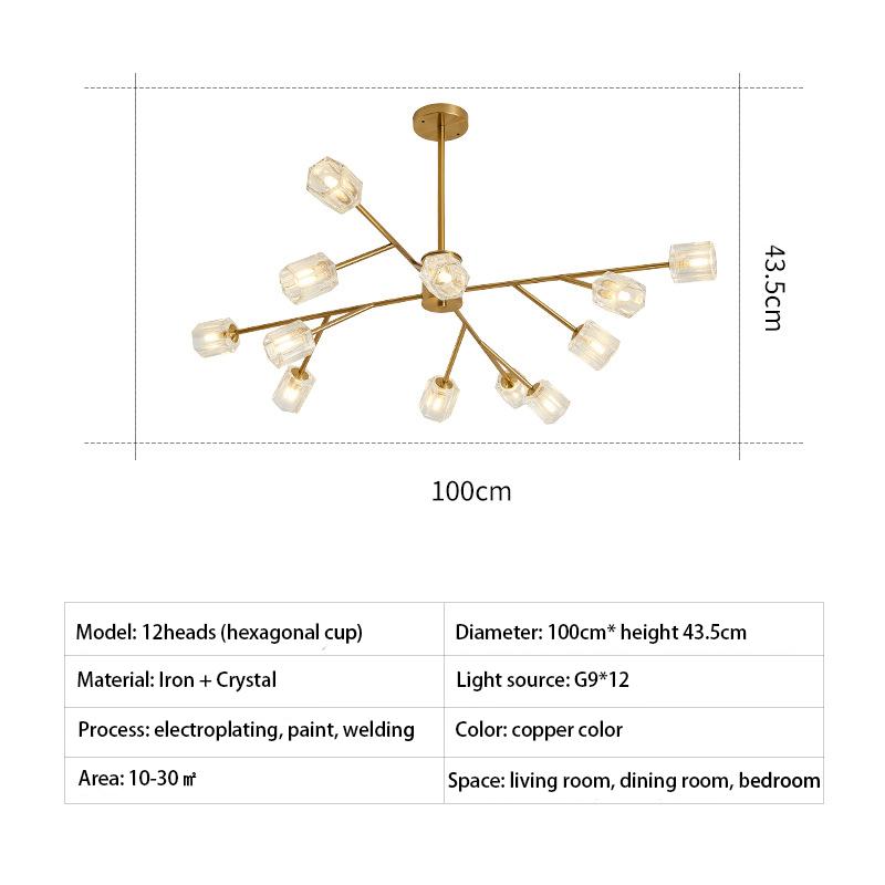 New Postmodern Ceiling Chandelier Light Luxury Living Room Simple Crystal Lighting Restaurant Bedroom Nordic Molecular Drop Lamp