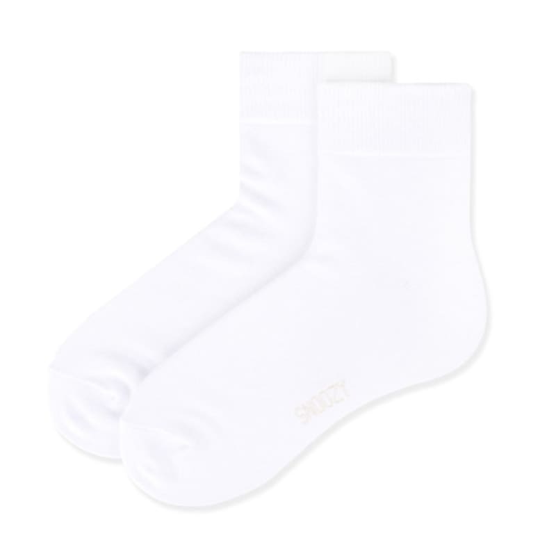 SNOOZY Cotton Middle Socks - White