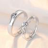 2pcs Couple 925 Sterling Silver Rings Sparkly Zircon for Women and Men Superior Luxury Wedding Jewelry Anniversary Gift