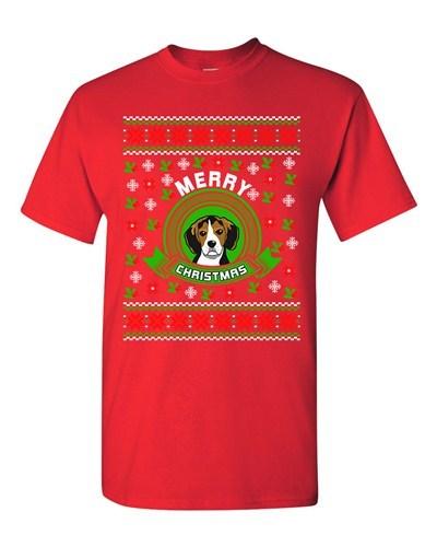 Merry Christmas Beagles Dog Pet Ugly Christmas Xmas Funny DT Adult T-Shirt Tee Unisex T-Shirt L