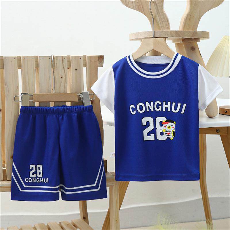 New summer boys' sports basketball suit set with short sleeves for children