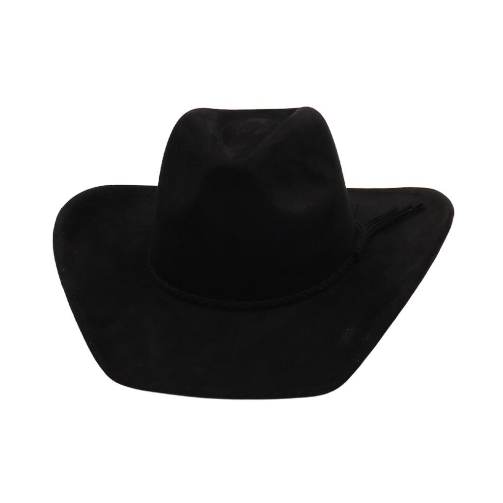 Suede 9.5cm Large Brim Classic Western Cowboy Fedora Hat Men's and Women's Cowboy Hats Fashion New Cowboy Hats