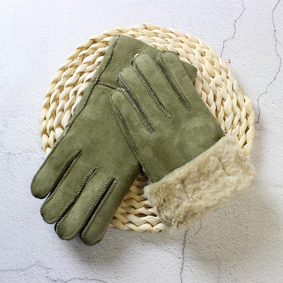 Winter Thickened Children's Sheepskin Fur Gloves Boys and Girls Windproof Warm Students Cold-Proof Leather Finger Gloves