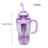 Trendy Oversized Tumbler - 32oz Summer Cup with Straw & Leakproof Lid - Cute Lucky Print Design for Travel, Beach & Outdoor