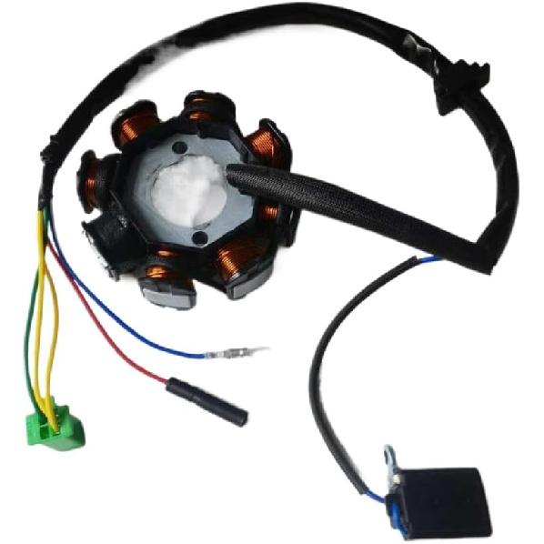 8 Pole 5 Wire DC Fired Magneto Stator Compatible With 4 Stroke Scooter Moped ATV Go Kart GY6 125 150 Cc 152QMI 157QMJ 1P57QMJ