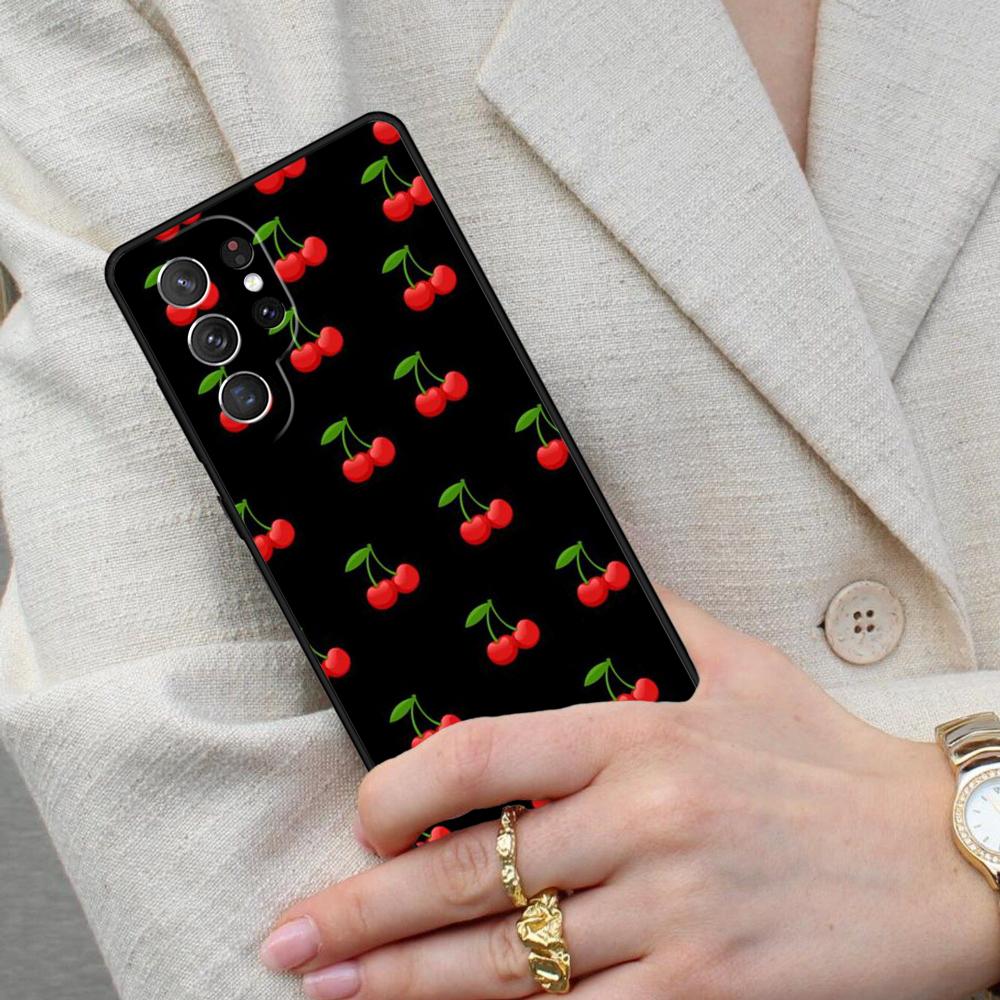 Red Cherry Summer Fruit Cell Phone Case for Samsung Galaxy S26 Ultra S25 S24 S23 S22 S21 S20 Note10 Cover