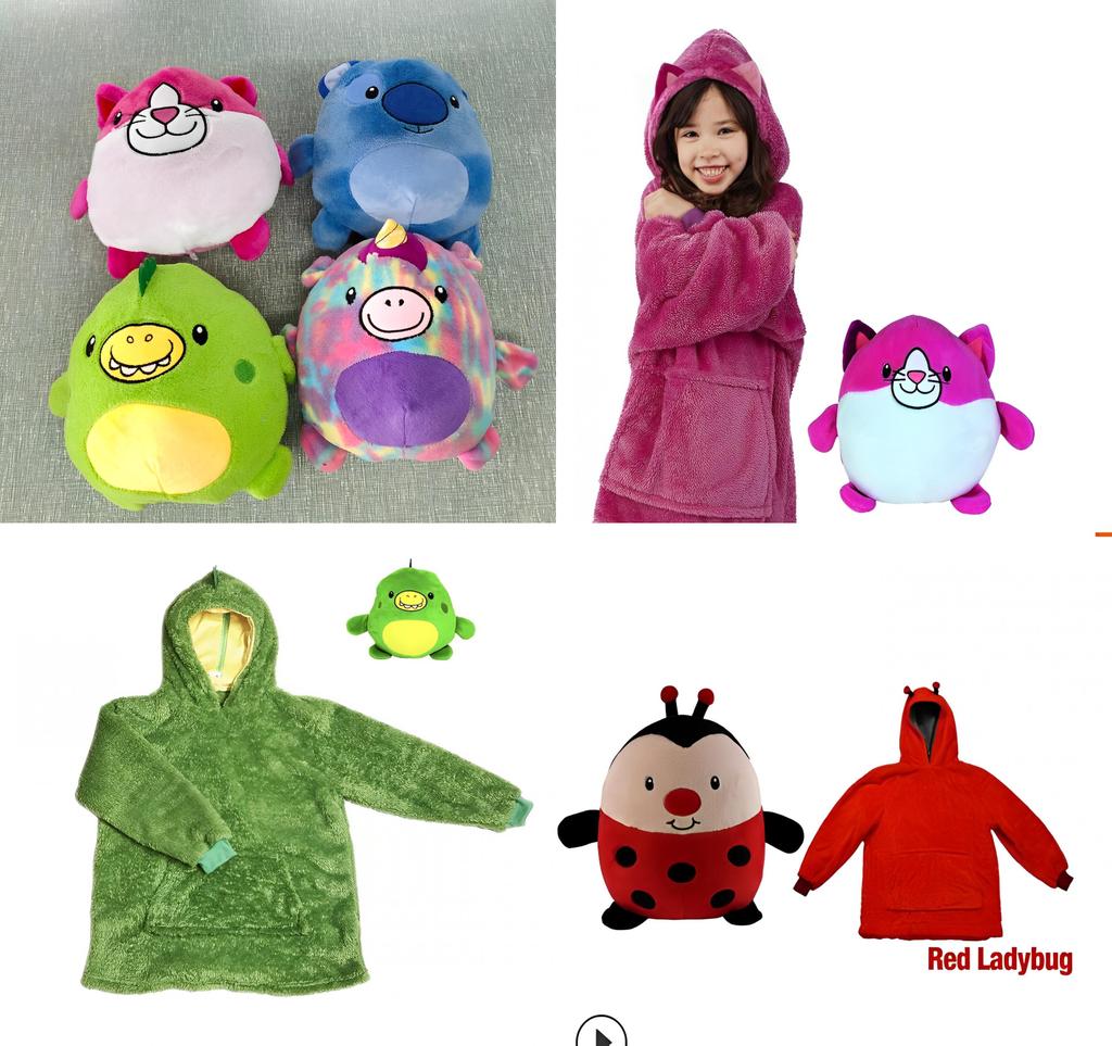 Kids Super Soft Plush Winter Fleece Warm Hooded Giant Sweatshirt Blanket