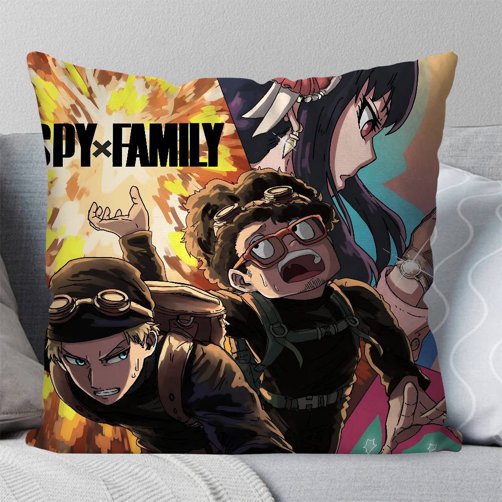 Anime S-SpyXFamilyes Pillow Case Square Pillow Bedroom Sofa Leisure Comfort Cushion Car Living Room Home Decoration