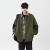 Plus Size Spring and Autumn Retro Pilot Jacket Solid Color Lapel Baseball Jacket Couple Jacket